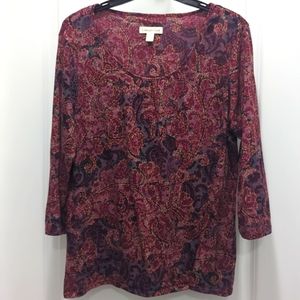 Burgundy paisley top